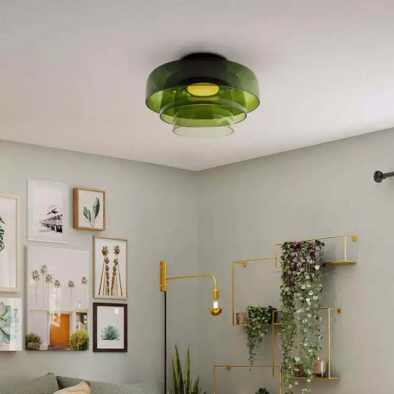 Minimalist Glass Flush Mount Ceiling Lamp