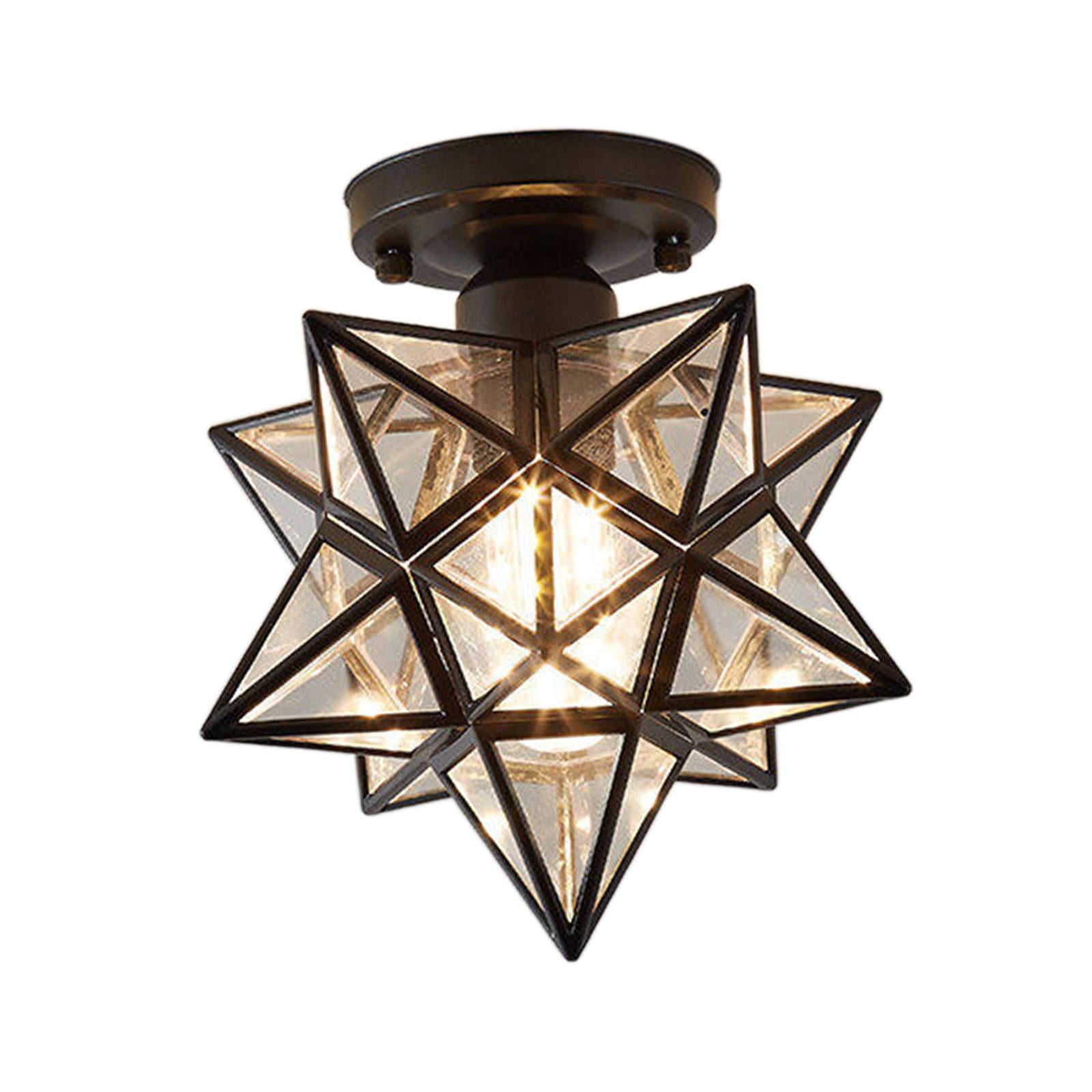 Antique Star Metal Shade Semi Flush Mount Ceiling Light -Homdiy