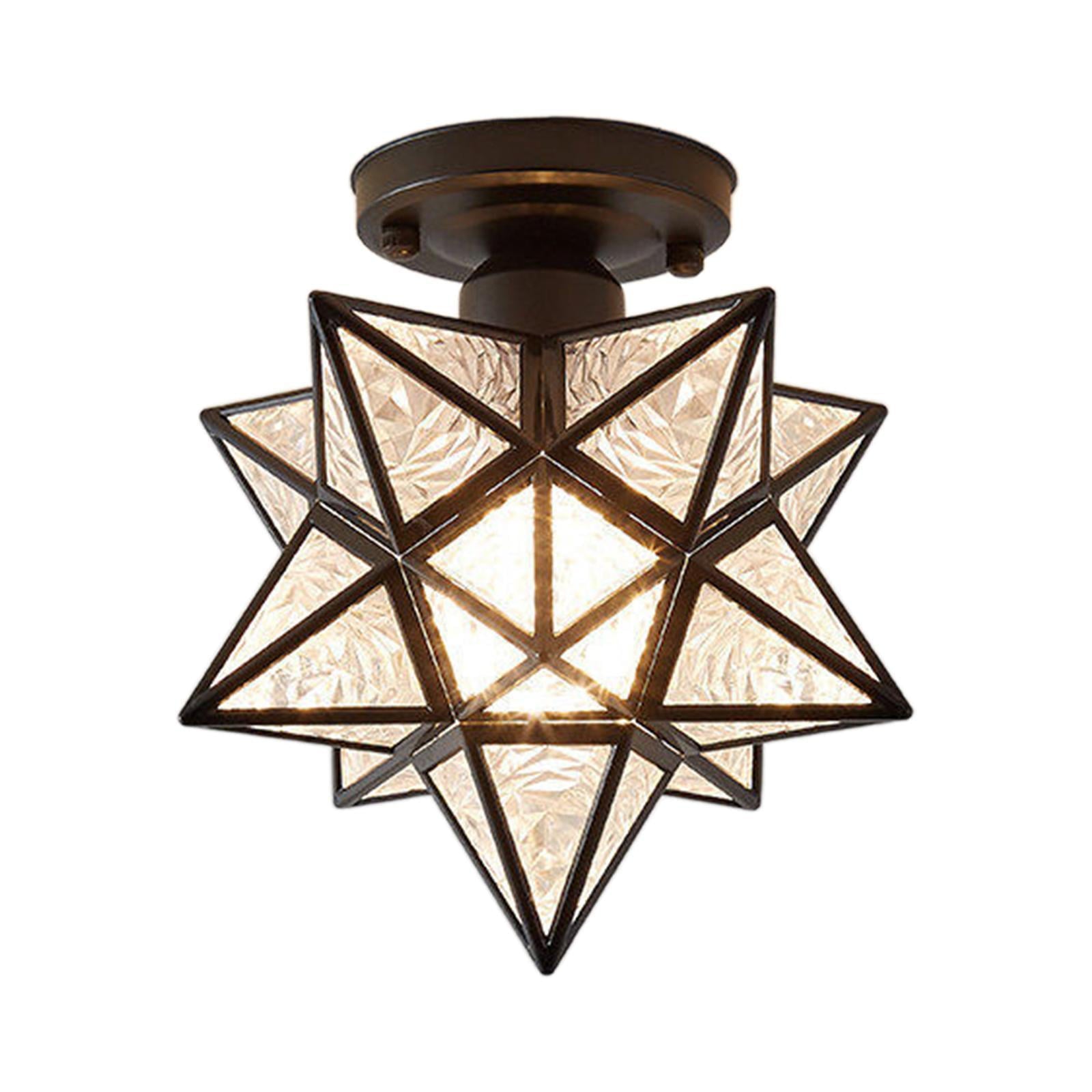 Antique Star Metal Shade Semi Flush Mount Ceiling Light -Homdiy