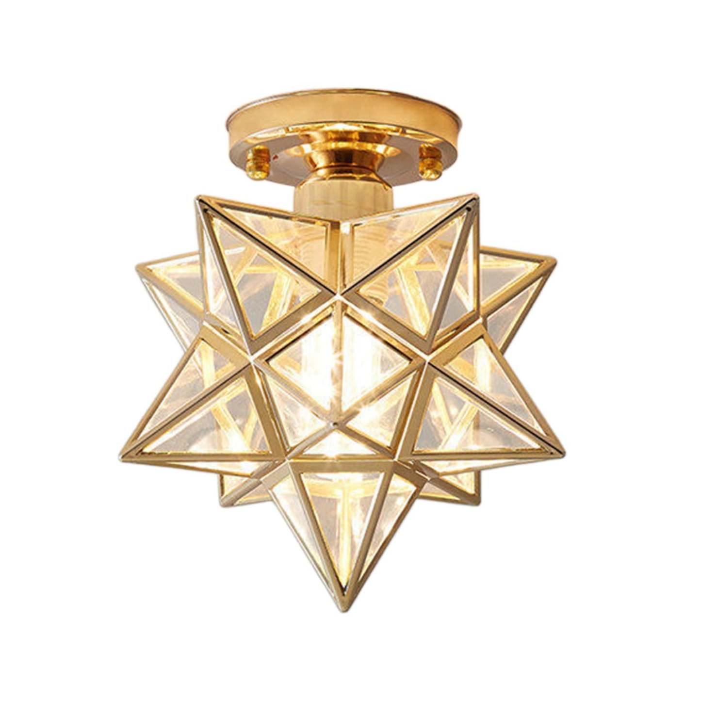 Antique Star Metal Shade Semi Flush Mount Ceiling Light -Homdiy