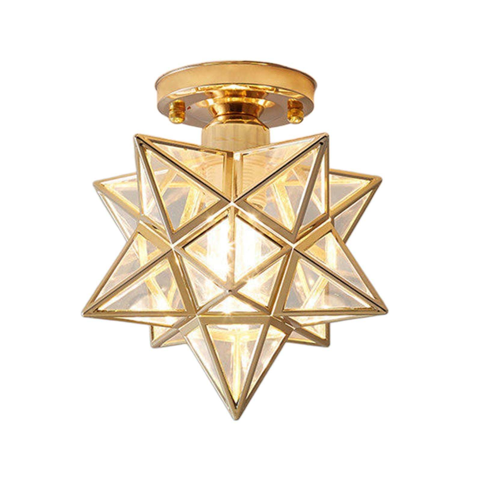Antique Star Metal Shade Semi Flush Mount Ceiling Light -Homdiy