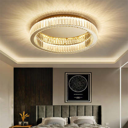 Homdiy Contemporary Crystal Ceiling Lights LED Bedroom Ceiling Light