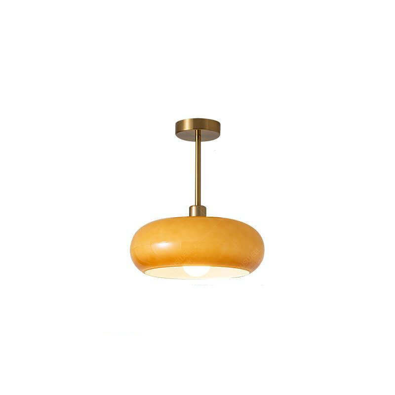 Retro Amber Round Glass Ceiling Light -Homdiy