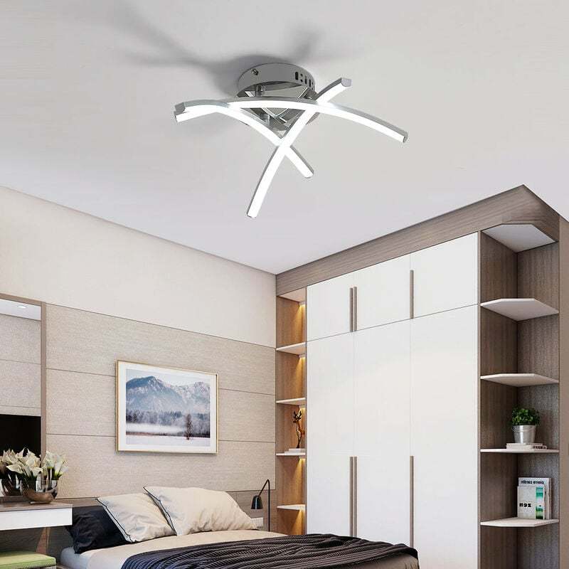 Led ceiling light for bedroom-modern personality, silver | Lampsmodern UK