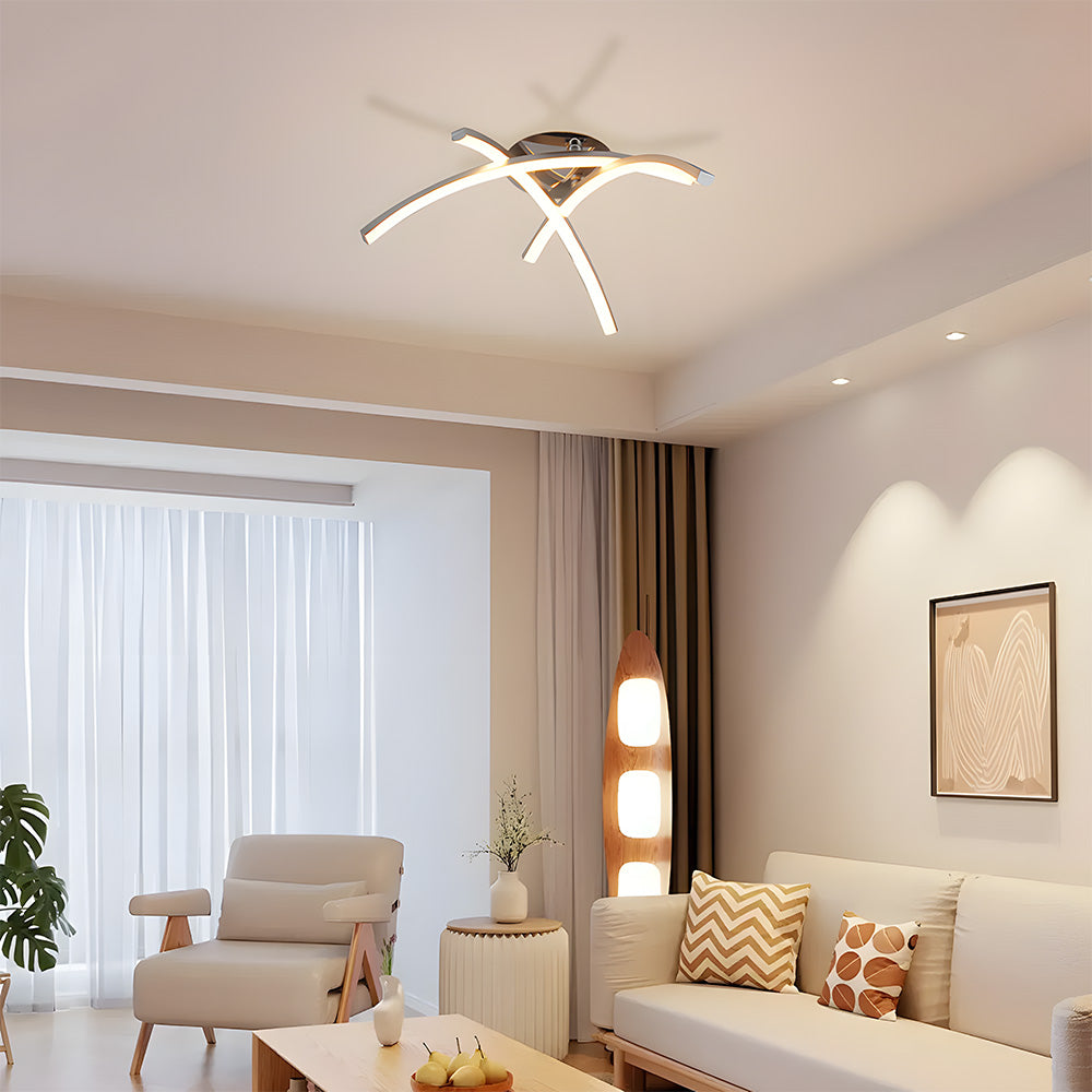 Nordic Creativity Trident Arc Bedroom LED Ceiling Light