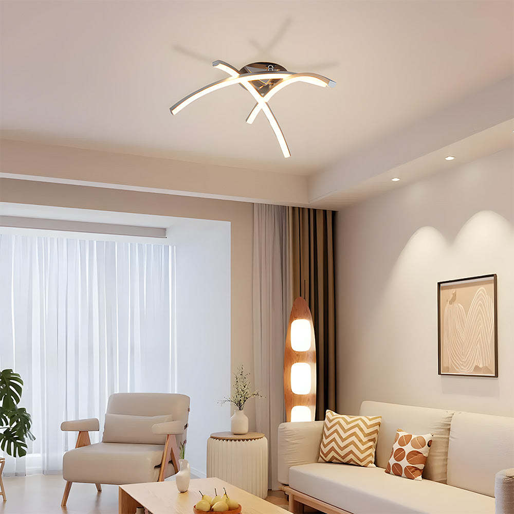 Nordic Creativity Trident Arc Bedroom LED Ceiling Light