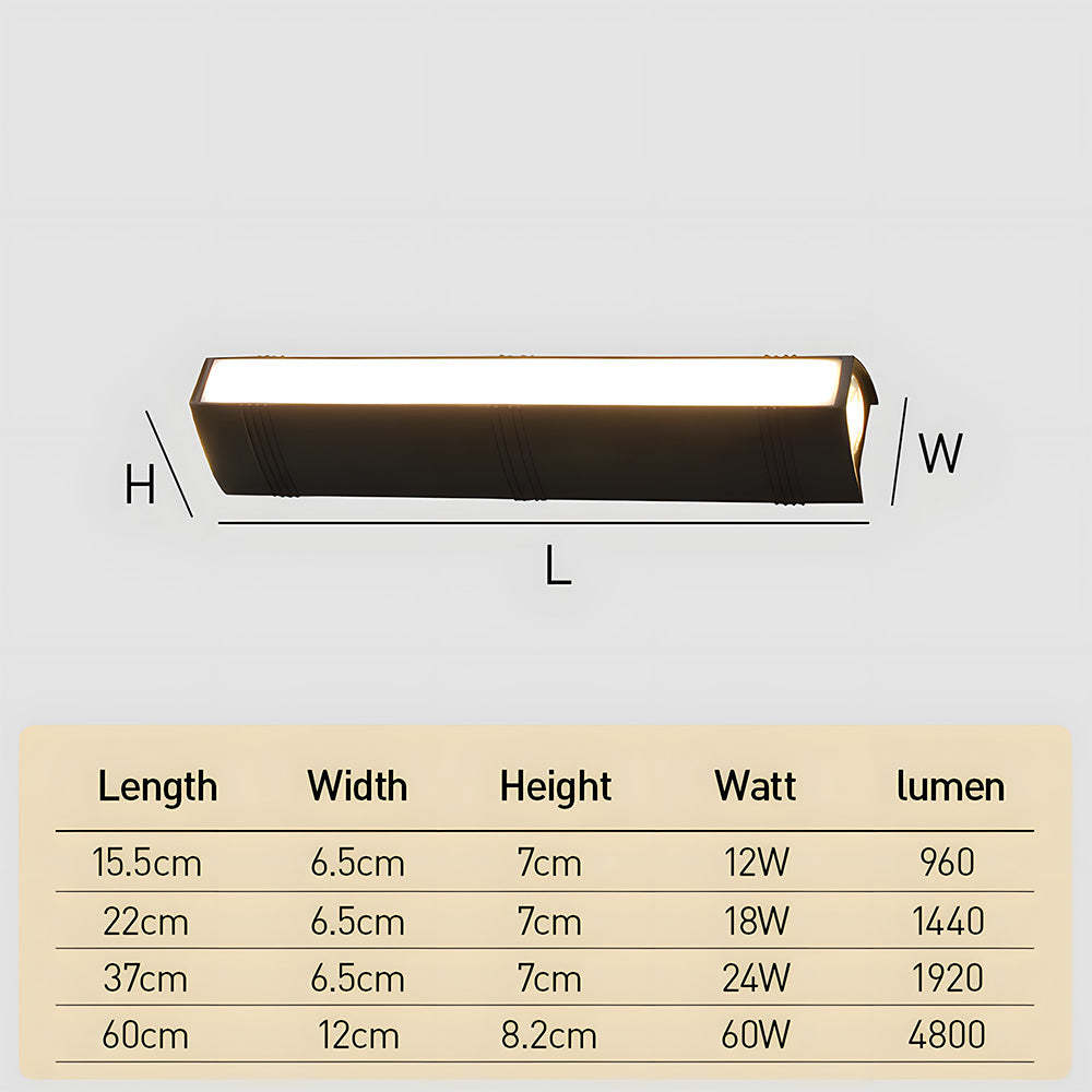 Modern IP65 Long Strip LED Wall Light