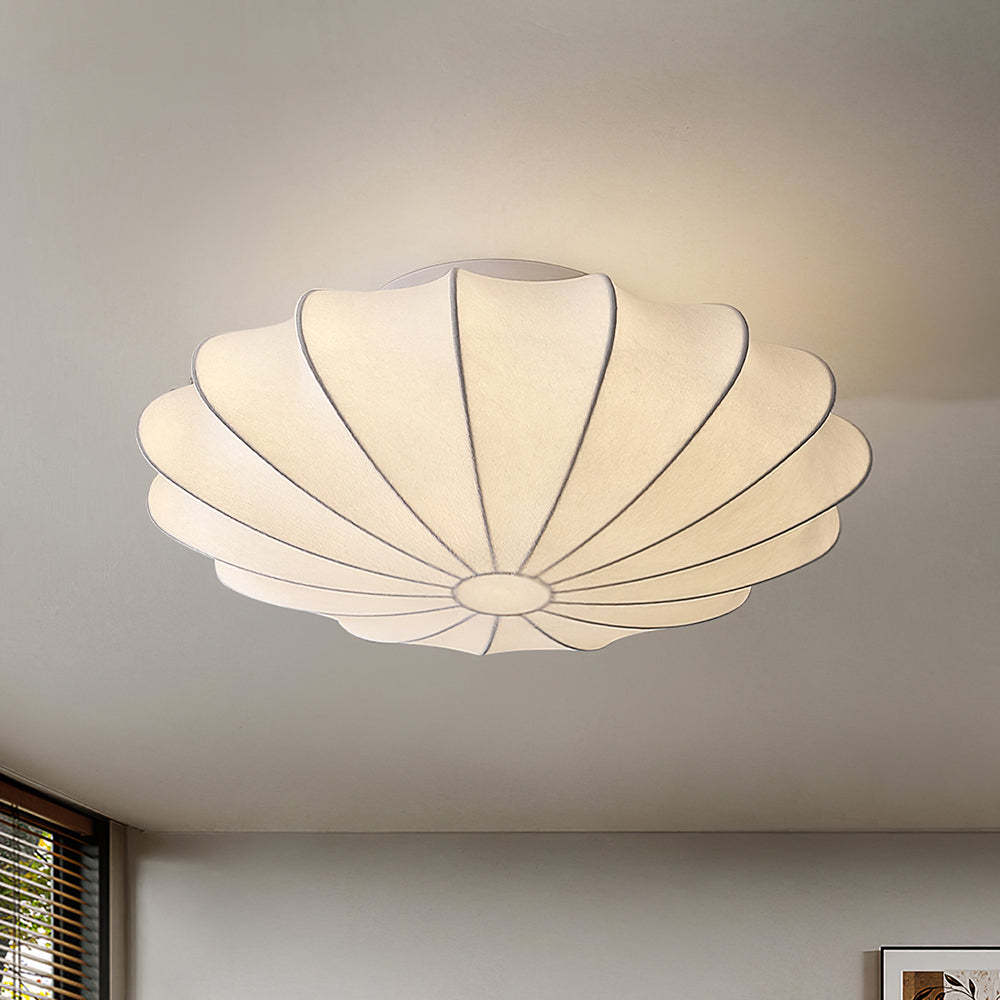 White Silk Flush Mount Ceiling Light -Homdiy