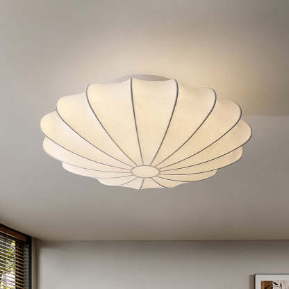 White Silk Flush Mount Ceiling Light -Homdiy