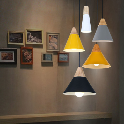 Wood Minimalist Farmhouse Pendant Light