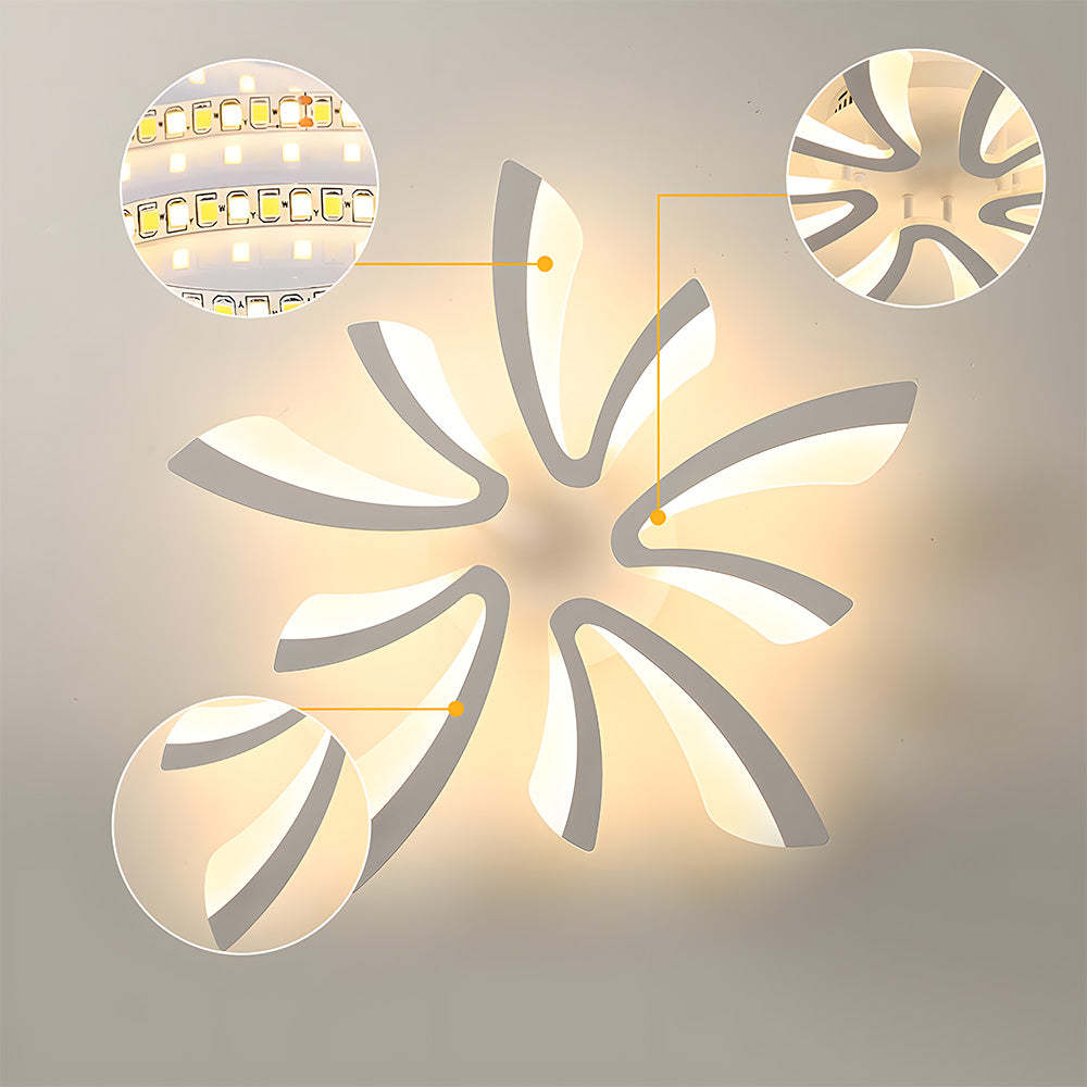 Nordic Acrylic Petal LED Ceiling Light for Living Room