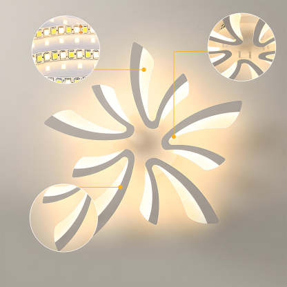 Nordic Acrylic Petal LED Ceiling Light for Living Room