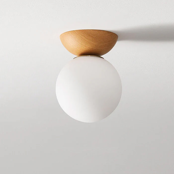 Nordic Glass Wood Ceiling Lighting