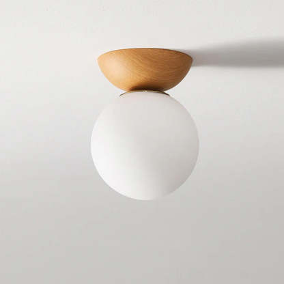 Nordic Glass Wood Ceiling Lighting