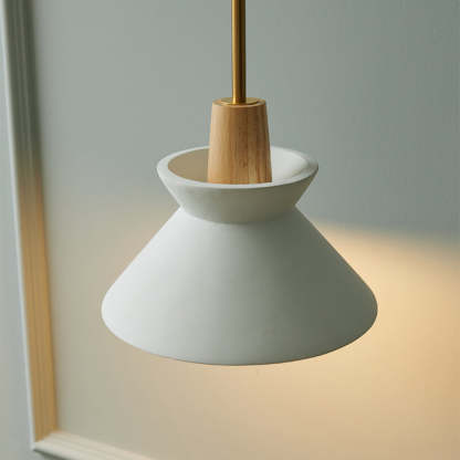 Modern White Concrete Cone Pendant Light