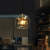 Modern Kitchen Island Hanging Lamp - Amber Glass Pendant Light