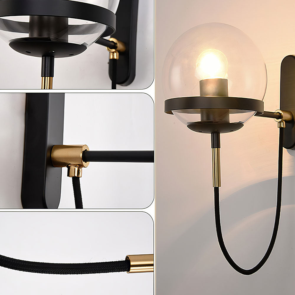 Nordic Retro Style Glass Ball Wall Lamp