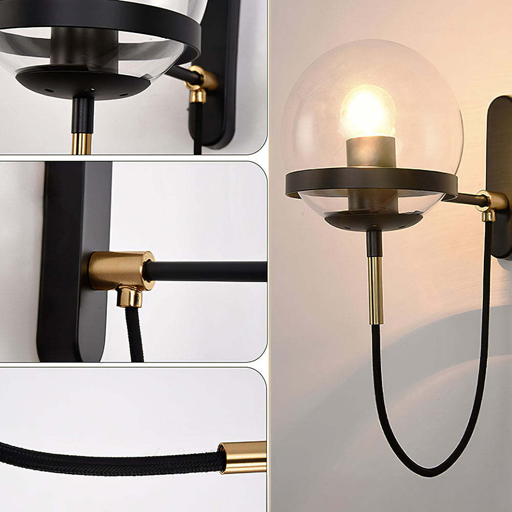 Nordic Retro Style Glass Ball Wall Lamp
