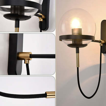 Nordic Retro Style Glass Ball Wall Lamp