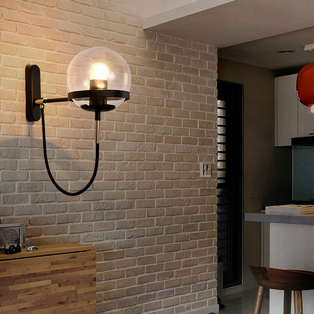 Nordic Retro Style Glass Ball Wall Lamp