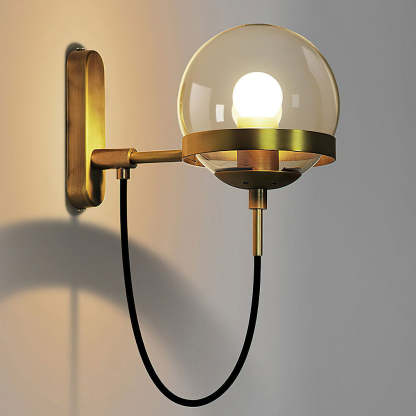 Nordic Retro Style Glass Ball Wall Lamp