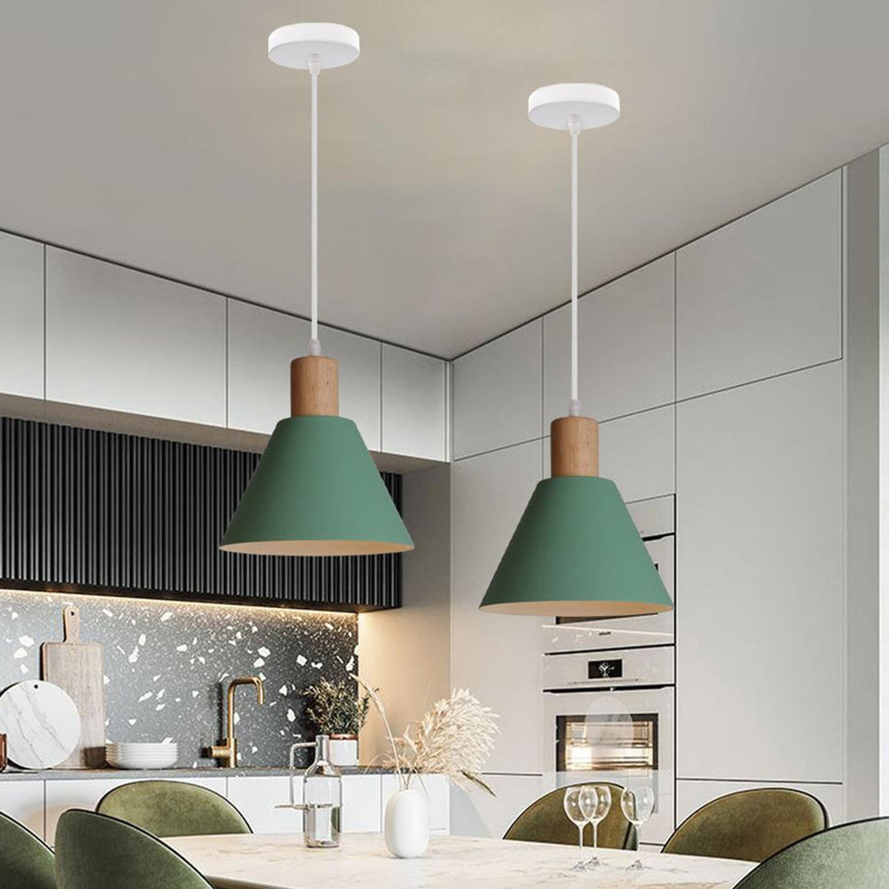 Modern Wooden Island Pendant Light