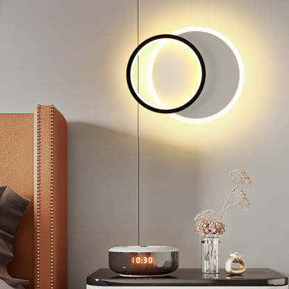 Contemporary Geometric Iron Black Flush LED Ceiling Lights For Bedroom