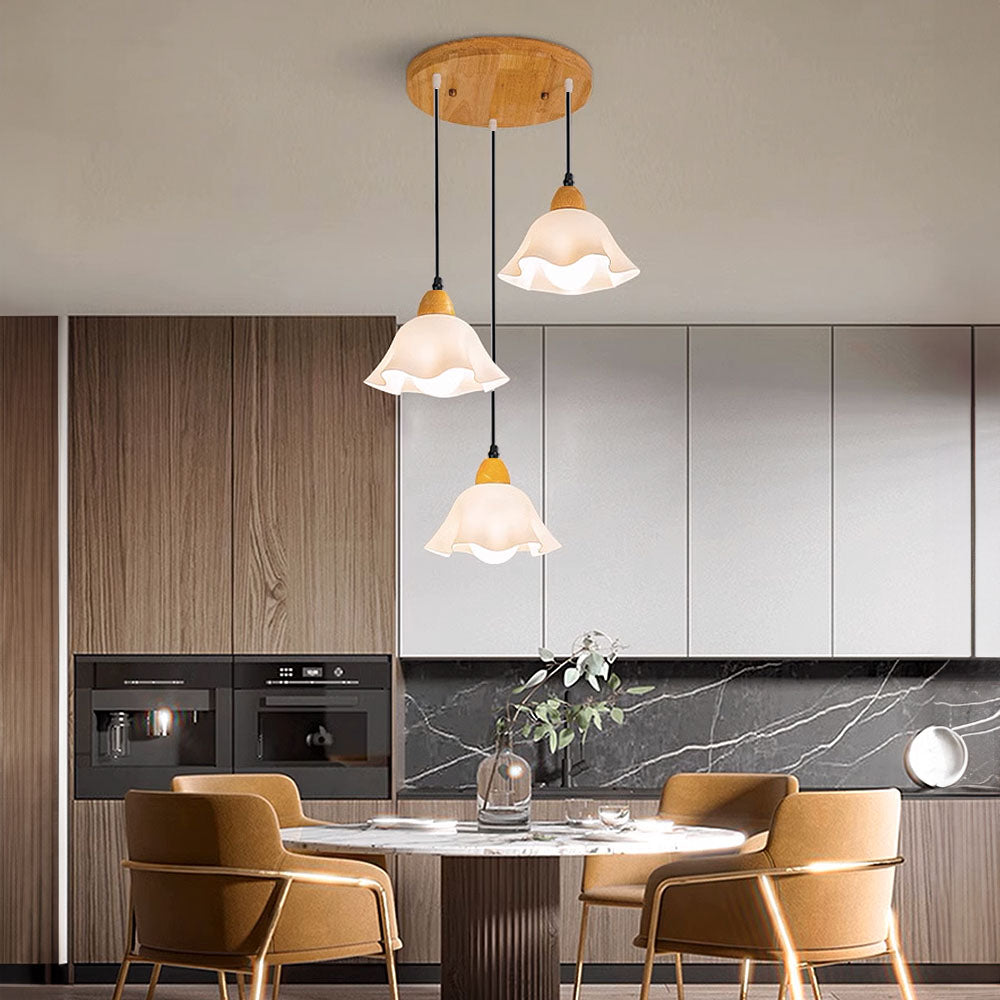 Creative Wood Dining Room White Pendant Lights