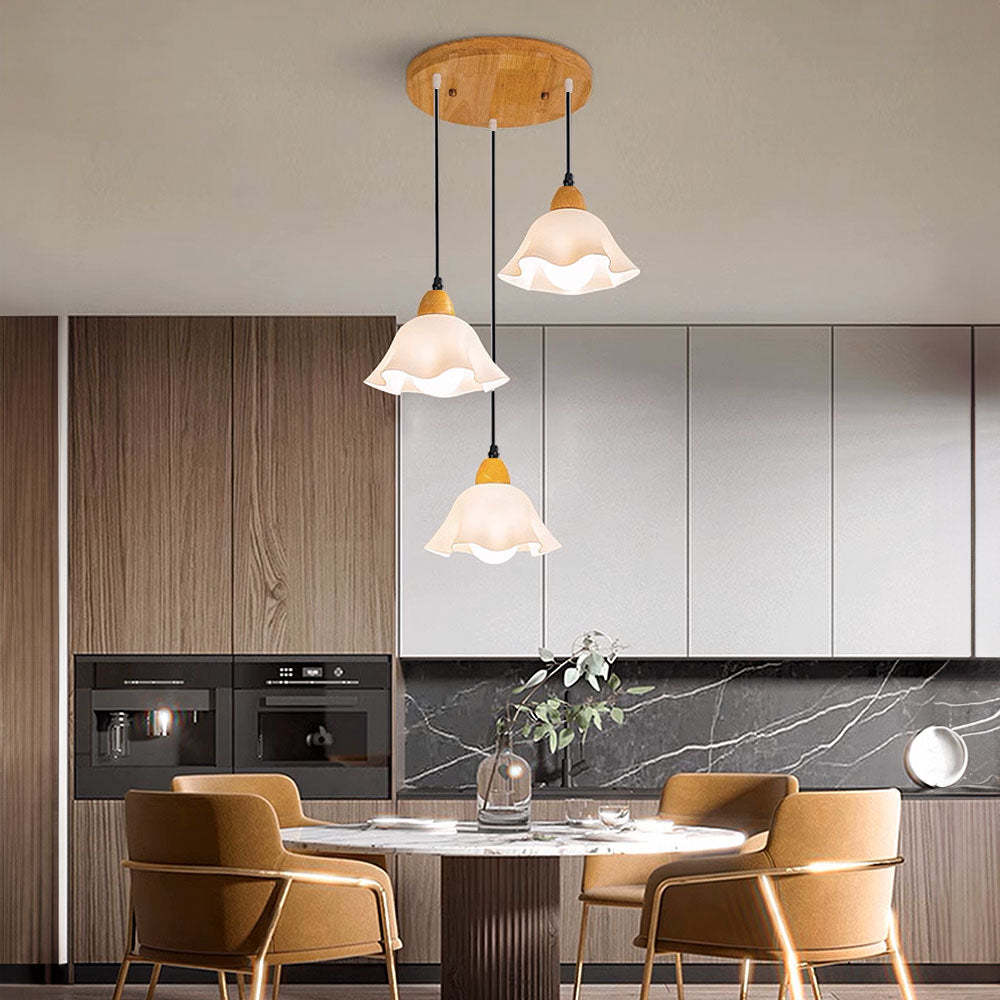 Creative Wood Dining Room White Pendant Lights