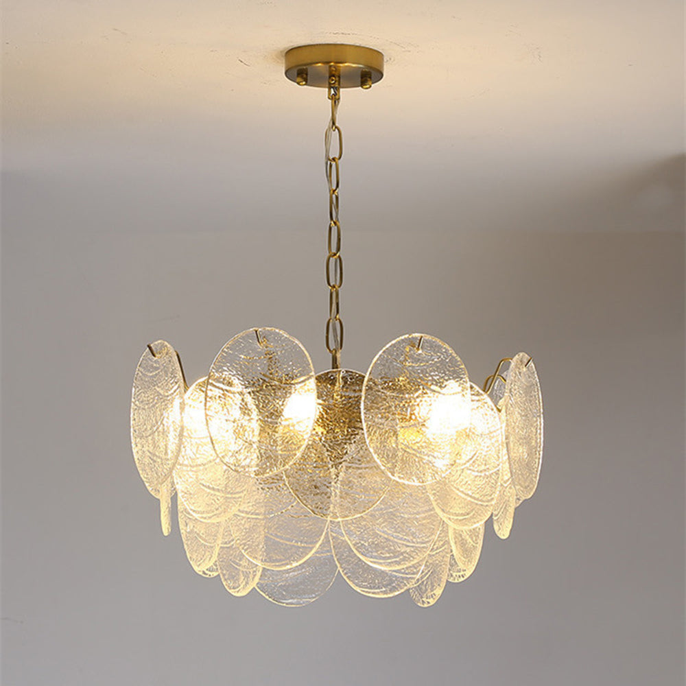 Glass Disc Chandelier Large Ice Glass Chandelier -Homdiy