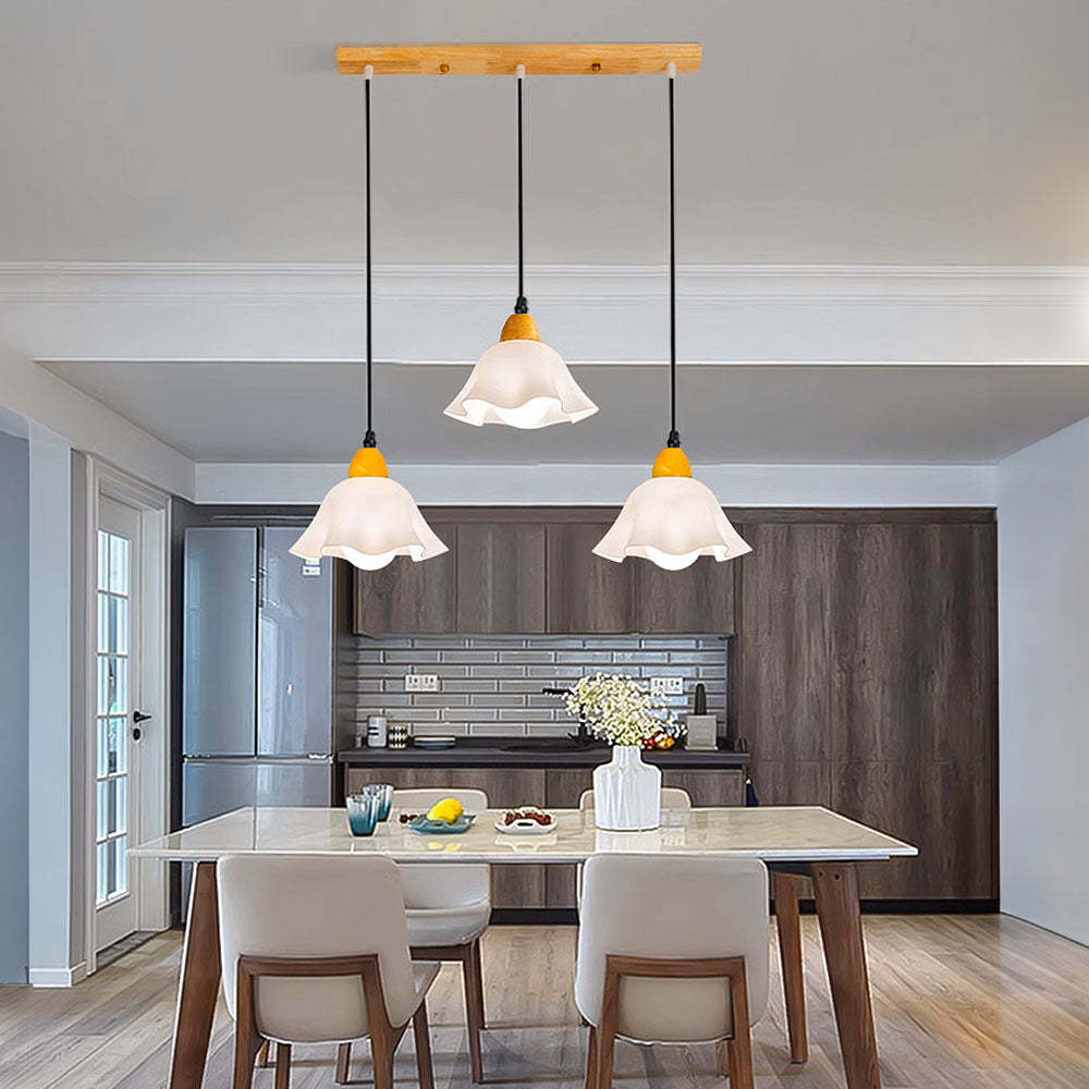 Creative Wood Dining Room White Pendant Lights