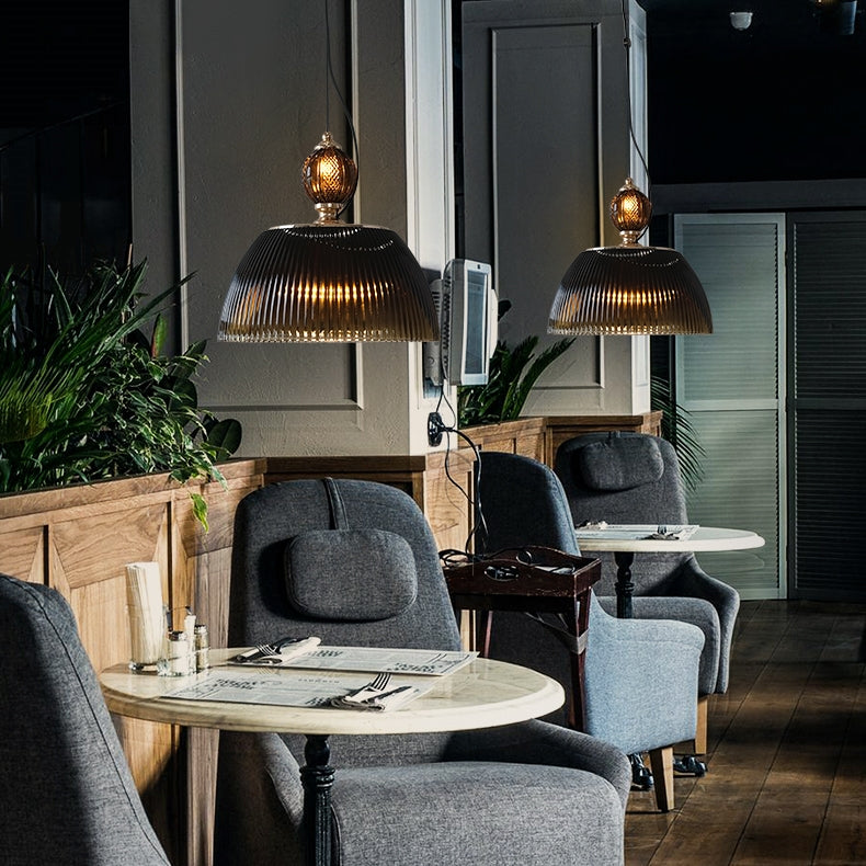 Mid century Retro Green Brown Glass Pendant Light -Homdiy