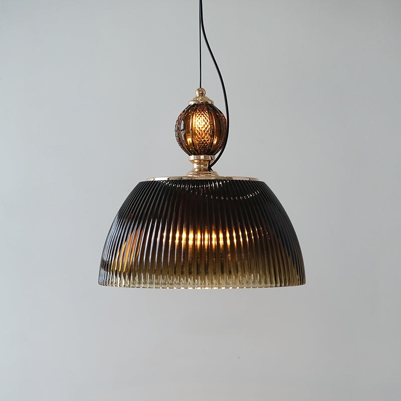 Mid century Retro Green Brown Glass Pendant Light -Homdiy