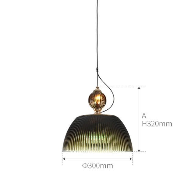 Mid century Retro Green Brown Glass Pendant Light -Homdiy