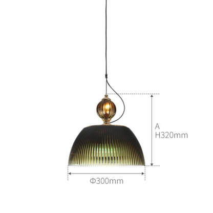 Mid century Retro Green Brown Glass Pendant Light -Homdiy