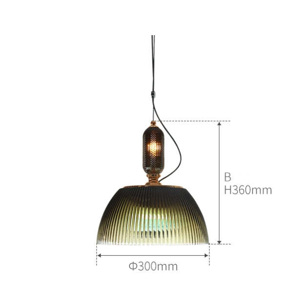 Mid century Retro Green Brown Glass Pendant Light -Homdiy