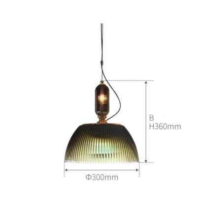 Mid century Retro Green Brown Glass Pendant Light -Homdiy