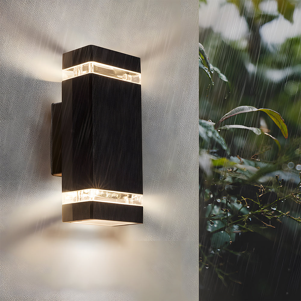 Nordic Elegant Textured Black Aluminum Rustproof Outdoor Wall Lights for Garden Patio