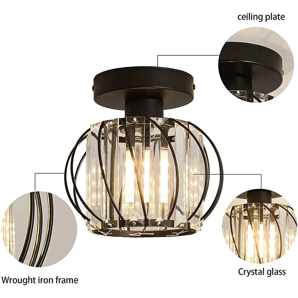 Modern Glass Black Luxury Hallway Ceiling Light
