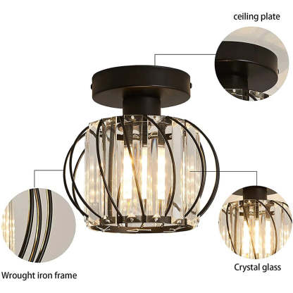 Modern Glass Black Luxury Hallway Ceiling Light