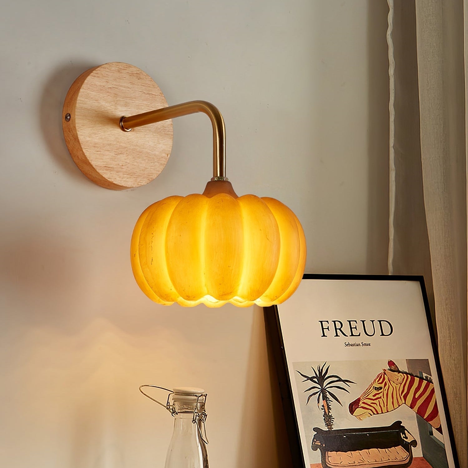 Cute Yellow Pumpkin Wall Lamp -Homdiy