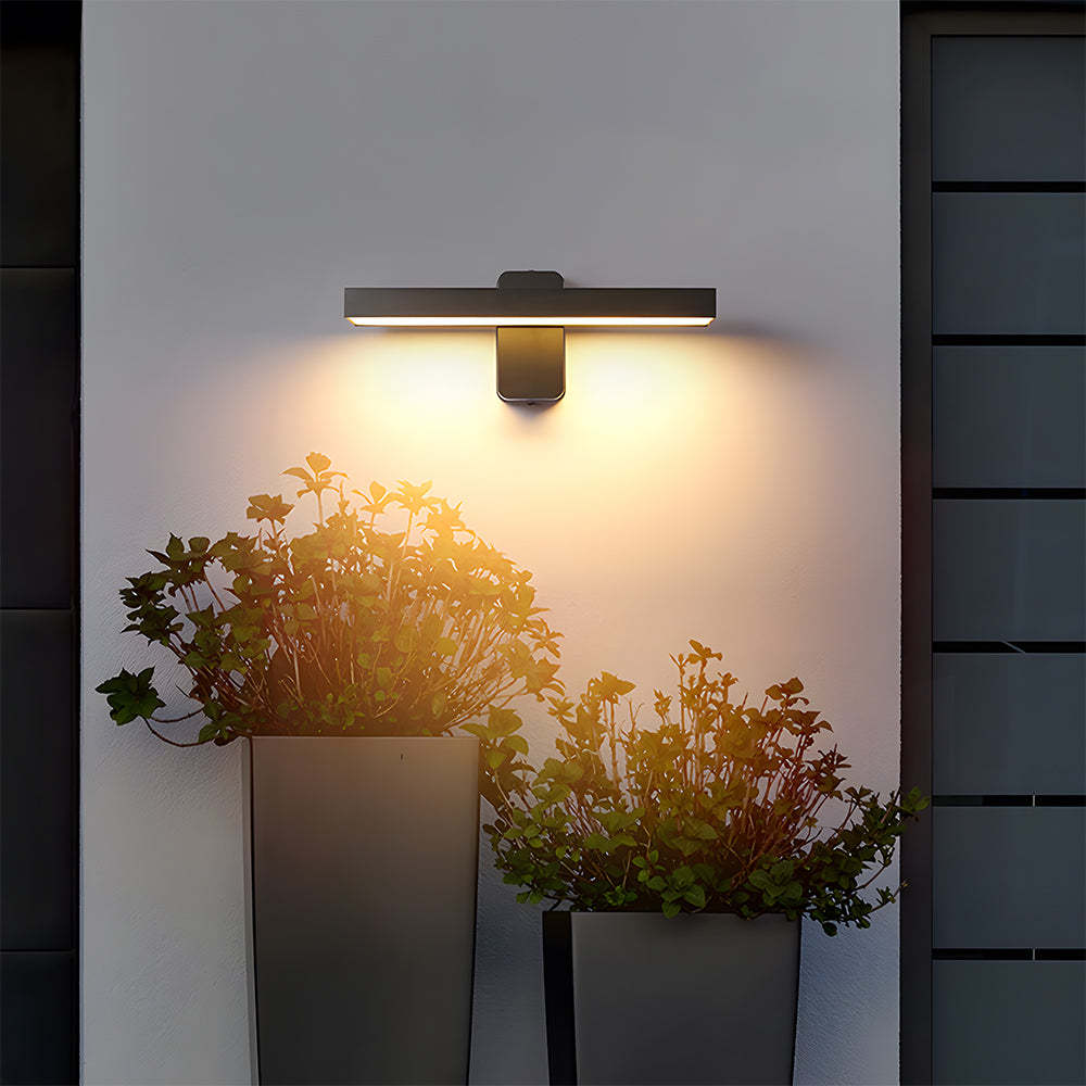Art Deco Adjustable Geometric Black Aluminum Exterior House Lighting for Courtyard Driveway