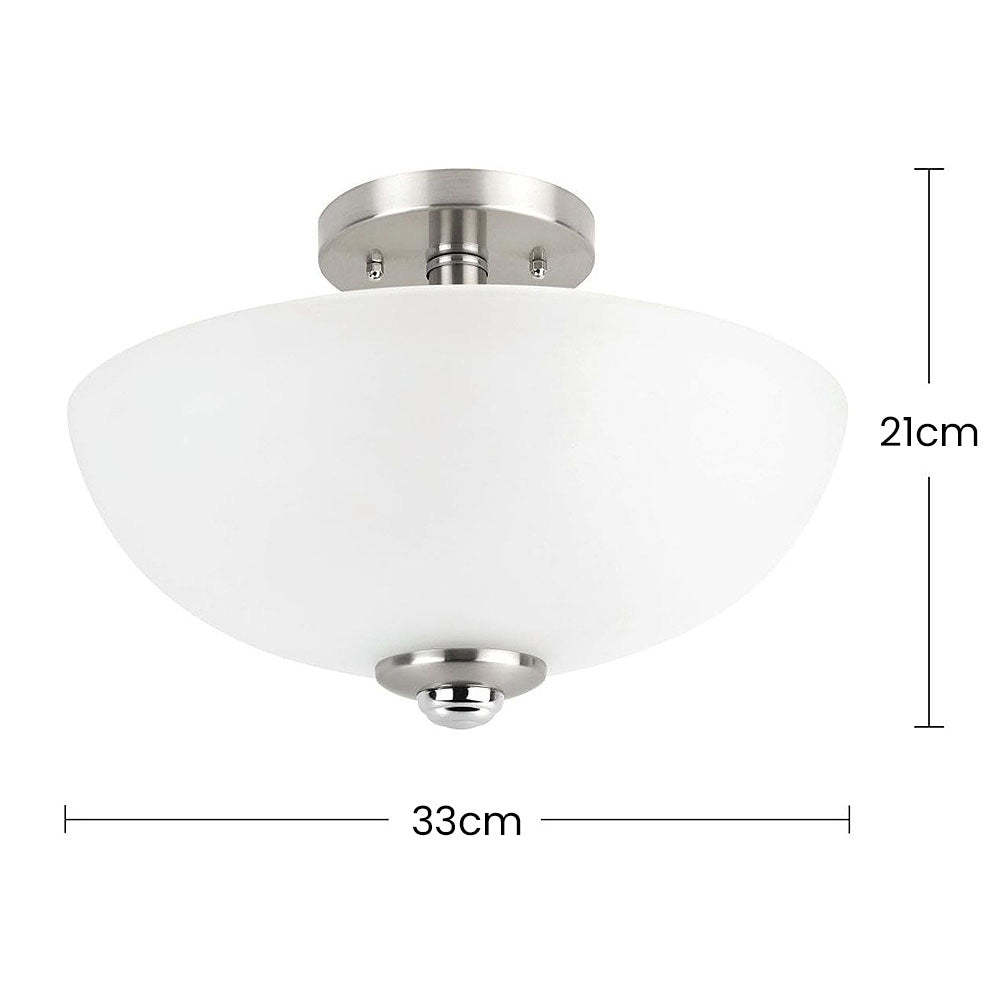 Glass Semi-Flush Round Hallway Ceiling Lights
