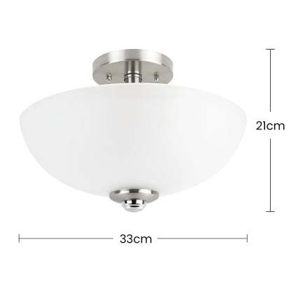 Glass Semi-Flush Round Hallway Ceiling Lights