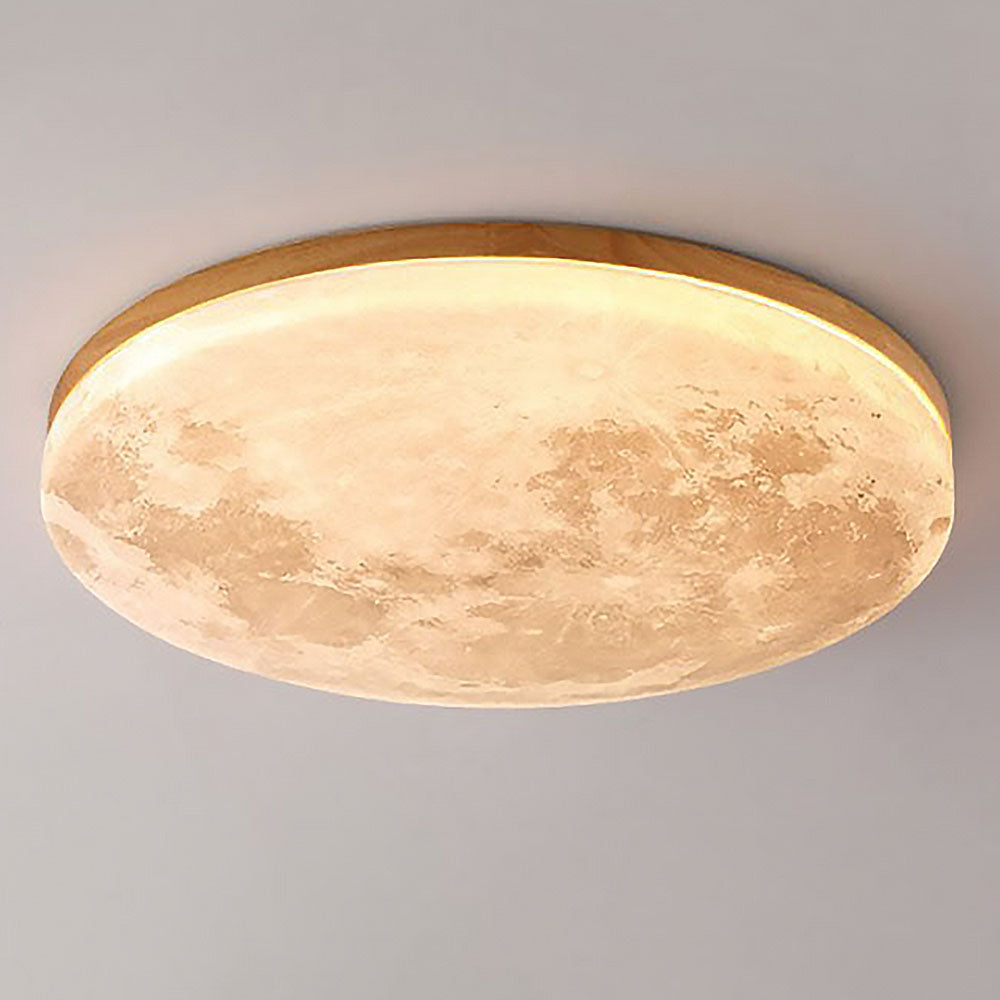 Simple Minimalist Moon Round LED Ceiling Light For Bedroom