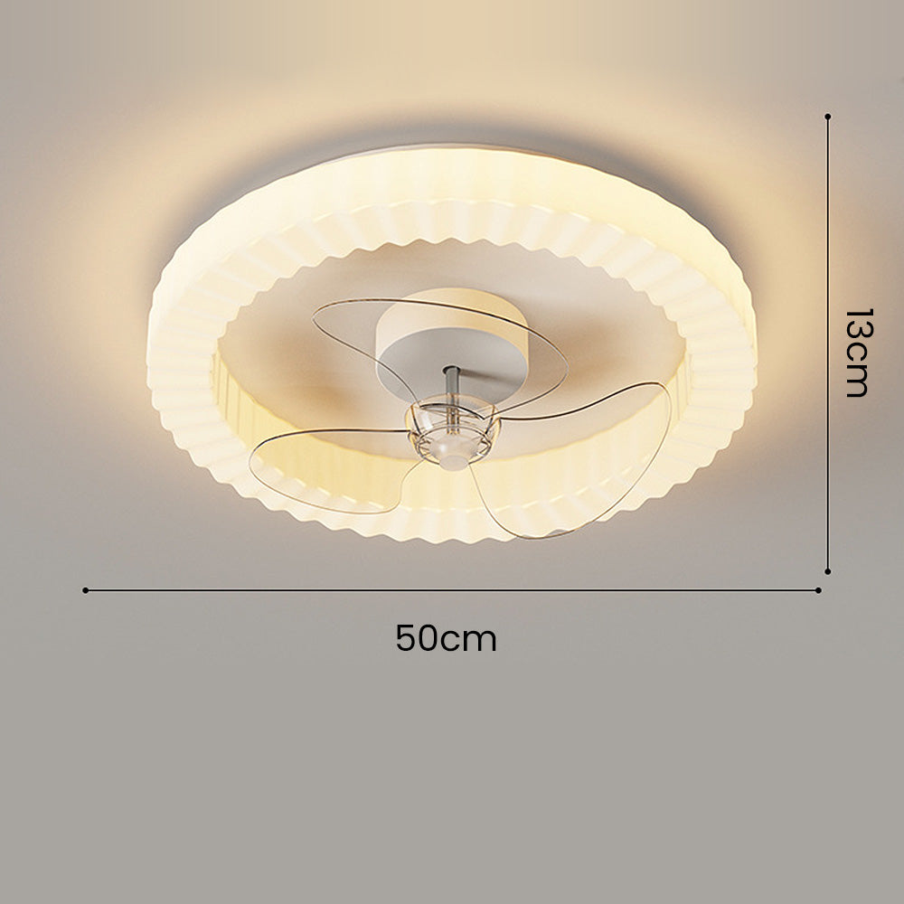 White Round Design Ceiling Fan With LED Lighting