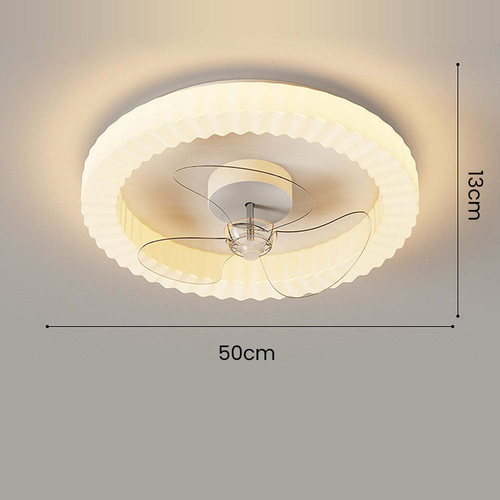 White Round Design Ceiling Fan With LED Lighting