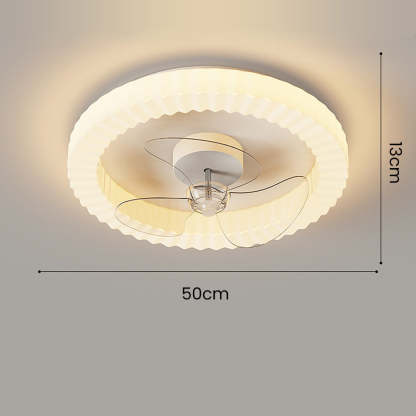 White Round Design Ceiling Fan With LED Lighting