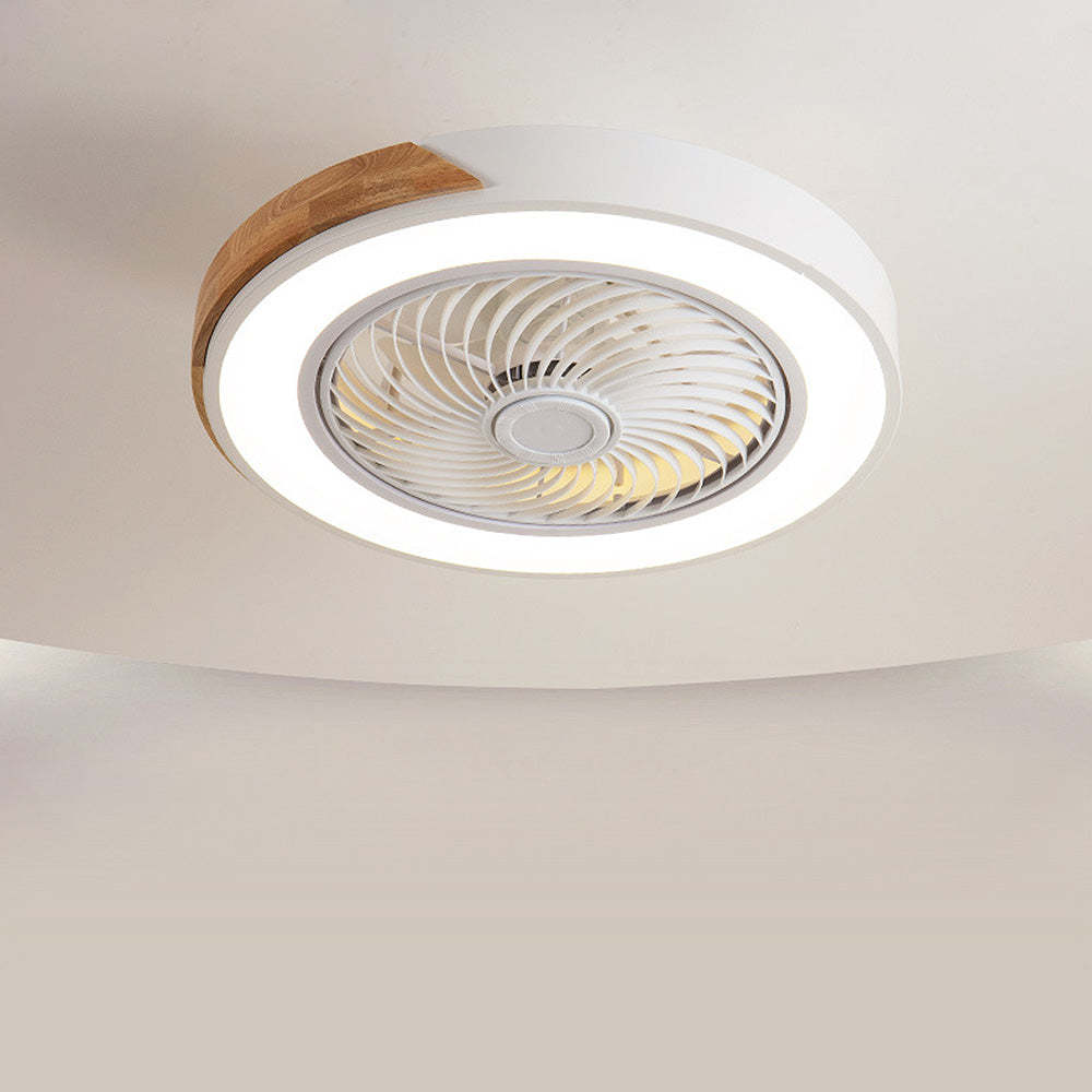 Modern Simple Round Iron Ceiling Fans With LED Lights