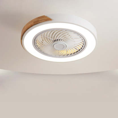 Modern Simple Round Iron Ceiling Fans With LED Lights